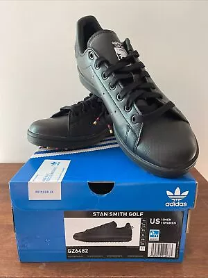 Adidas Stan Smith Golf Shoe Mens US 10 Womens 11 GZ6482 Black NEW In Box • $95