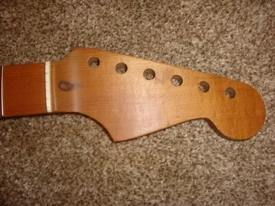 Roast Maple STRAT NECK Musikraft 22 Frets Tusq Nut Mother Of Pearl Inlays • $1.25