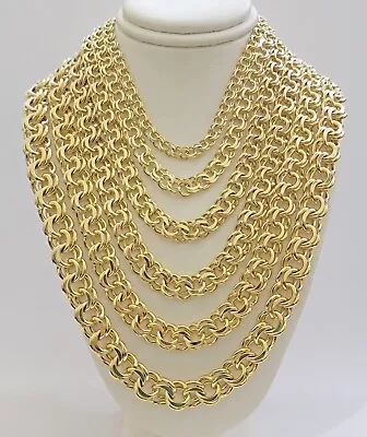 Real Chino Chain Necklace 10k Yellow Gold Solid Link 5mm-11mm 22 -26  Mens Sale • $3305.60