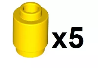 Lego 5 New Yellow Brick Round 1 X 1 Open Stud Pieces YL22 • $1.45