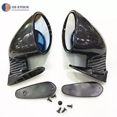 2x Plane Mirror Side View Car Mirrors Left+Right For Racing F1 Carbon Fiber Look • $73.99