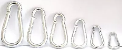 Carabiner Clip Snap Hook Spring Loaded Steel Karabiner Carabina Carbine • £6.20