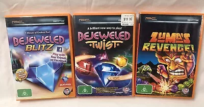 PC Puzzle Games Bundle/Bulk Lot X3-Bejeweled Blitz & Twist Zumas Reveg-Used #23 • $34.99