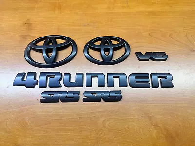 Blackout 6pcs Overlay 2014-2023 Toyota 4Runner SR5 V6 Matte Black Emblem Kit • $44.99