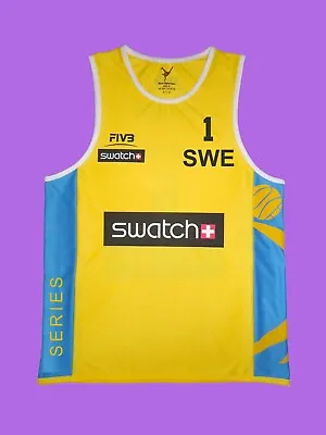 Beach Volleyball Jersey Yellow ÅHMAN/HELLVIG Sweden Size S M L XL 2XL New • $35