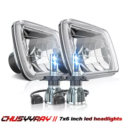 Fit Chevrolet C10 C20 C30 1981-1986 Pair 7x6  5x7 LED Headlights Hi/Lo Lamps • $129.99