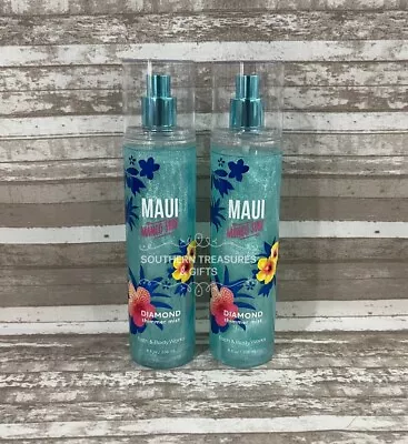 2 New Bath & Body Works MAUI MANGO SURF Diamond SHIMMER Mist Body Spray 8 Fl Oz • $50.99