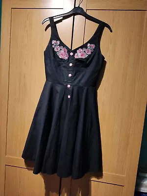 Hell Bunny 50s Cherry Blossom Swing Dress- UK Size 12/M  • £15