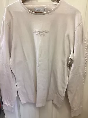 Abercrombie & Fitch L/S T-Shirt Soft Cotton Dusky Pink Size XL. • £10.99