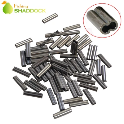 $6.99 • Buy Double Barrel Fishing Crimping Sleeves Copper Tackle Tube Connector 0.8-2.6mm