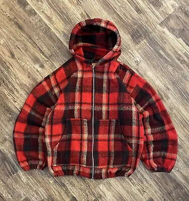 Vintage 1990s Earth Ragz Plaid Hoodie Jacket Mens Size XL • $120