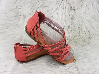 ME TOO Coral Pink Vraided Strappy Sandals Size US 9.5 • $21.99