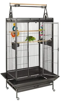 Liberta Cambridge Play Gym Top Parrot Bird Cage Antique Or Stone • £359.99