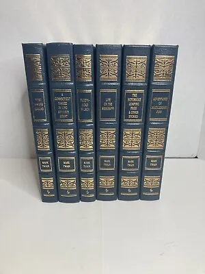 Mark Twain 6- Volume Set - Easton Press Leather Bound Huckleberry Finn Excellent • $475