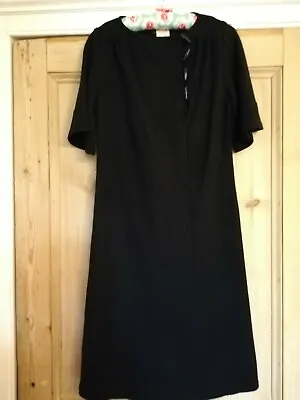 Vintage 80s St James Dark Navy Dress Nautical Sailor  Style 12 • £10.99