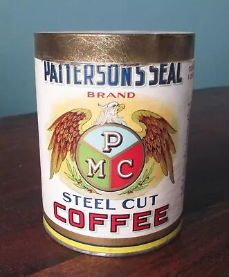 Vintage PATTERSON'S SEAL Coffee Tin One Pound Can Excellent Condition • $6.49