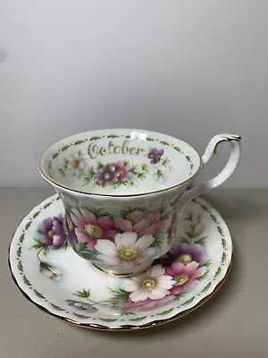 $24.95 • Buy Royal Albert Flower Of The Month October Cosmos Tea Cup & Saucer Bone China