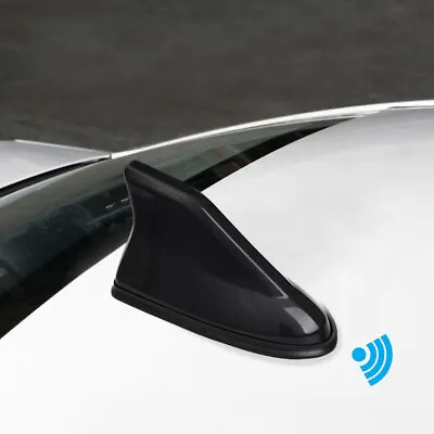 Car Black Shark Fin Roof Antenna Amplifier Radio Signal FM/AM Aerial Cover Parts • $13.52