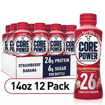 Core Power Fairlife Core Power High Protein Milk Shake Strawberry Banana 14 Fl • $40.51