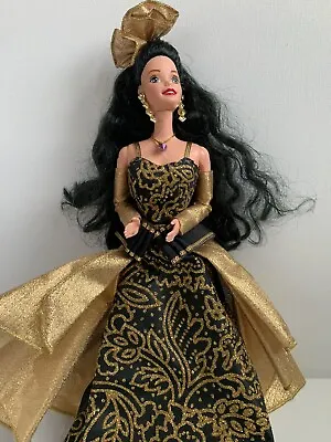 Moonlight Magic Barbie Doll W/ Gold Black Gown & Black Hair  23B4 • $30