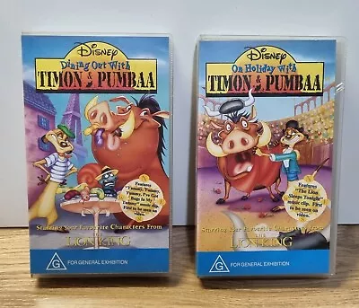 Timon & Pumba VHS Combo X2 Video Disney Lion King 💥FREE POST RARE & OOP VINTAGE • $29.95