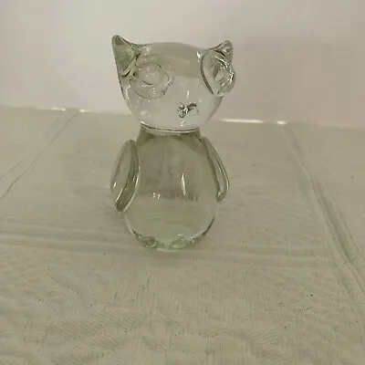 Vintage Owl Crystal Clear Owl Figurine 4  Tall • $18