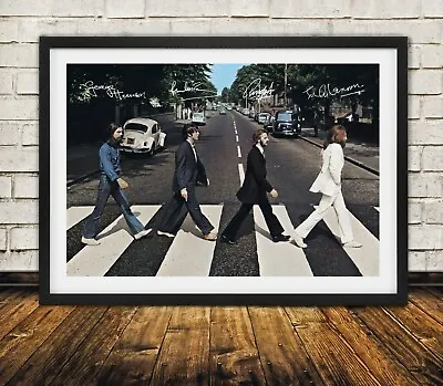 Beatles Abbey Road With Signatures - High Quality Premium Poster Print • $32.95