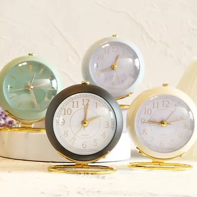 Elegant Round Alarm Clock With Soft Night Light Effortlessly Time Your Day • $29.52