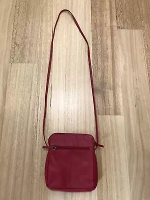 EUC Oran Australia Red Soft Leather Shoulder Bag 23cm X 22cm   • $35