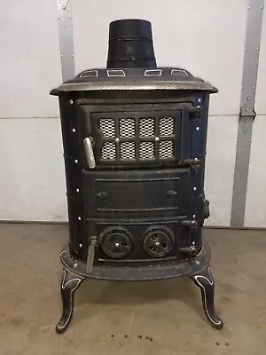 $399 • Buy Pot Belly Stove Wood Parlor Cast Iron Cabin Antique Vintage Montgomery Ward