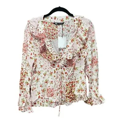 Zara Ruffle Floral Top NWT • $30