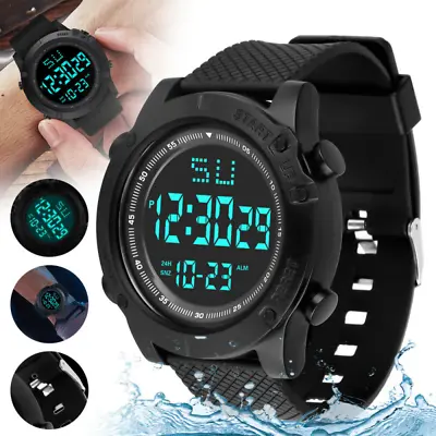 Waterproof Men Military Sports  Digital Watch Tactical LED Backlight Wristwatch • $6.29