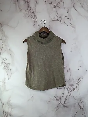 Free People Tank Top Womens XS Green Muscle Cowl Neck Heathered T Shirt Tee • $19.41