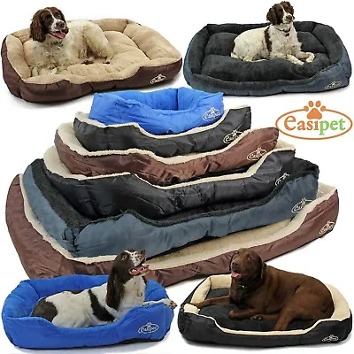 £16.99 • Buy Dog Bed Pet Puppy Faux Fur Fleece Washable Deluxe Cushion S M L XL XXL Easipet