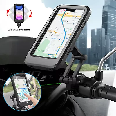 Waterproof Motorcycle Bike Handlebar Phone Mount Holder Case For IPhone Samsung • $12.48