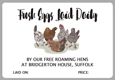 Large Egg Box Labels Personalised Fresh Eggs Laid Daily Stickers For Egg Cartons • £2.70