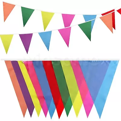 10m Bunting Flag Party Wedding Birthday Decorations Garden Home Outdoor Banners • £3.32