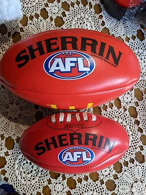 2x AFL Mini Young Kids SHERRIN FOOTBALLS Kangaroo Brand LOT McDonald's • $19.99