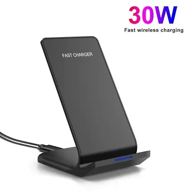 30W Wireless Charger Fast Charging Station For Samsung S23 S22 S21 S20 Note20 10 • £11.89