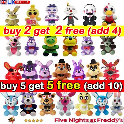 FNAF Plushies Five Nights At Freddy's Plush Doll Toy Bear Foxy Sundrop Moon Gift • £5.45