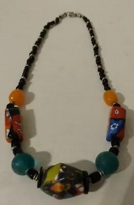 Vintage Handmade African Trade Bead Necklace 18  Never Worn 1980's • $32.99