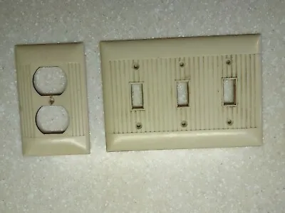 Vintage Light Electrical Outlet Switch Plates Bakelite Decorative Fluted • $25