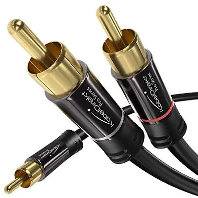 KabelDirekt – 2m – RCA/phono Y Cable 1 To 2 RCA/phono Stereo Audio Cable (coax • £13.35