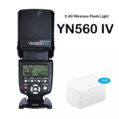 YONGNUO YN560IV Speedlite 2.4G Wireless With Diffuser Kit For Nikon Canon Camera • £96.99