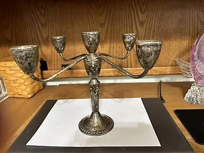 Vintage Mayflower Holloware 4 Arm Candelabra Sterling Weighted Candle Holder • $40