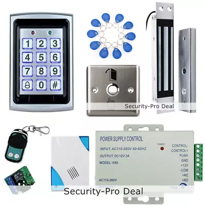 RFID Card&Password Door Access Control Kit+Magnetic Lock+Doorbell+Remote Control • £95.94