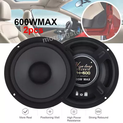 2Pcs 6.5 Inch Car Coaxial Speaker 2 Way 600W Full Range Stereo Music Audio Horn • $52.99