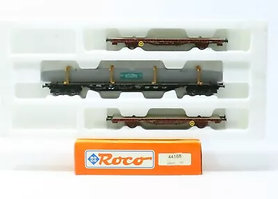 HO Roco 44168 DB CFL German Federal & Luxembourg National Flat Cars 3-Unit Set • $49.95