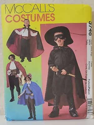 McCalls 3746 Zorro Vampire Dracula Swashbuckler Pirate Costumes Mens S - XL • $9.99