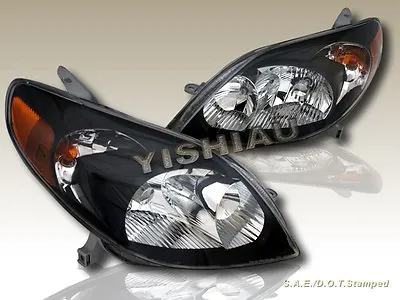 $193.99 • Buy 03-08 Toyota Matrix Xr/xrs Jdm Black Crystal Headlights Headlamps Assembly